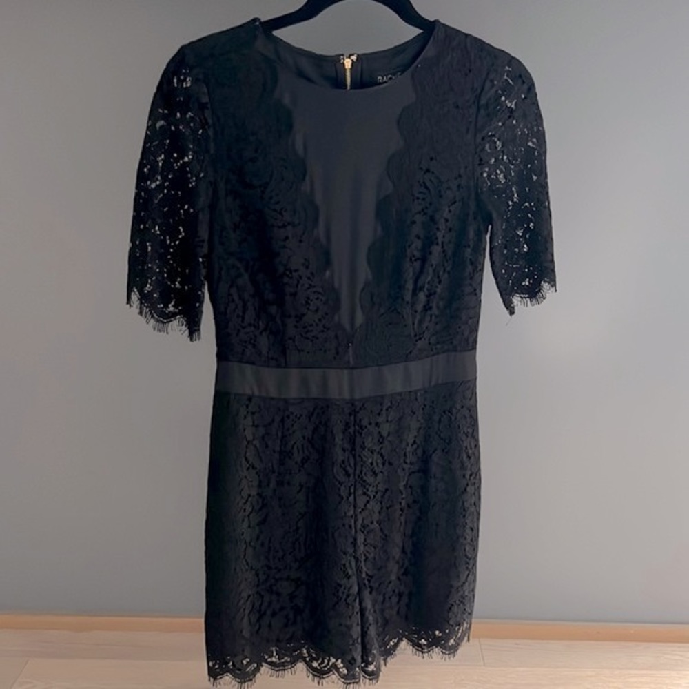 NWOT Rachel Zoe black lace romper